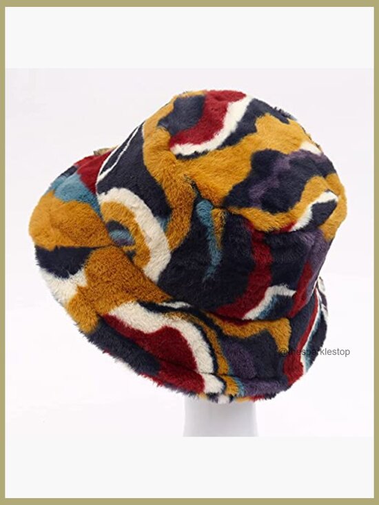 Faux Fur Bucket Hat Winter Warm Plush Fisherman Sherpa Adjustable main image 7